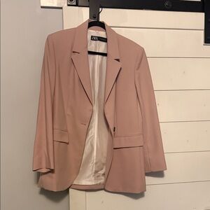 Zara Women's Blush Pink Suit Jacket
